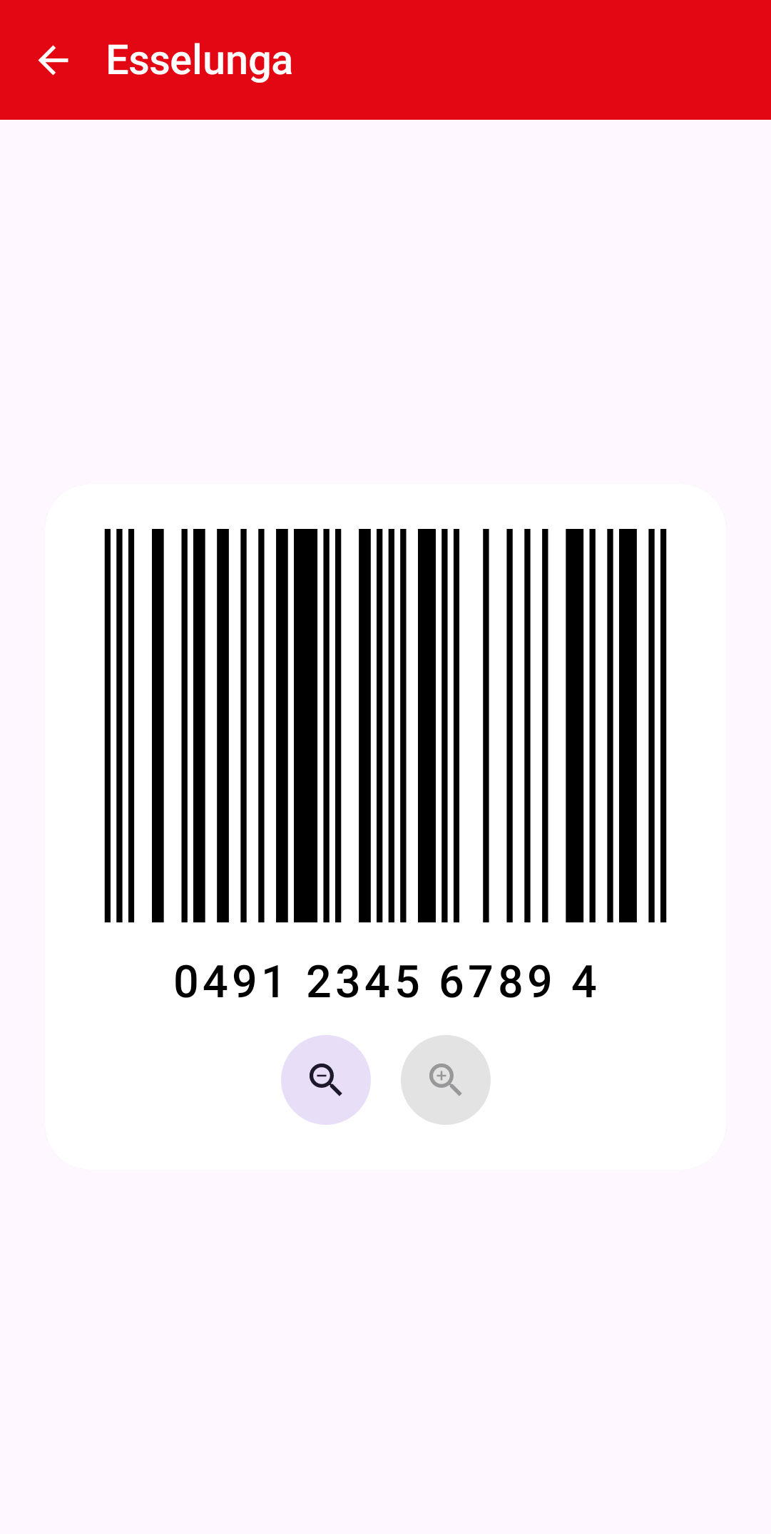 Dettaglio carta con barcode